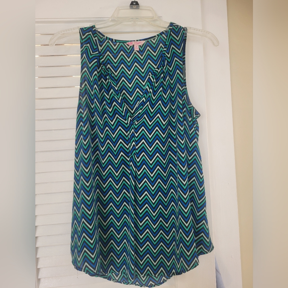 Chevron Patterned Sleeveless Top, Small